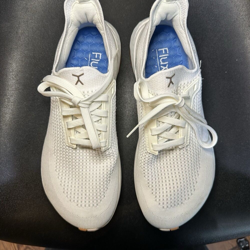Flux Womens's White Low Top Lace-Up Athletic Sneakers w/ Rubber Outsole US 9 - Picture 10 of 11